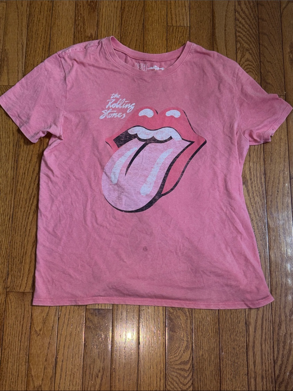 the Rolling Stones Kids Coral-Pink Tongue Logo Tee